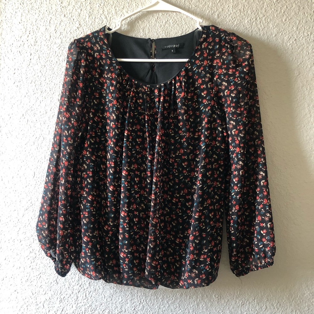 Black with flowers blouse